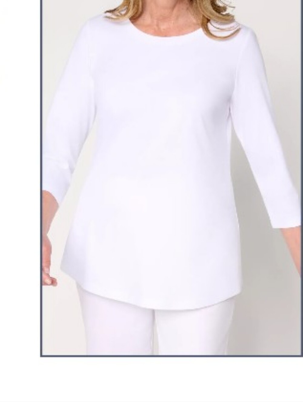 Belle by Kim Gravel Pima Cotton White Tee with Gold Print